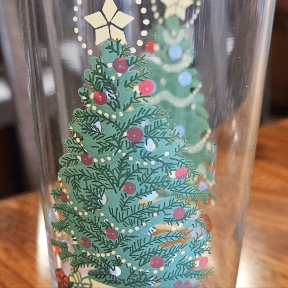 Five Vintage 1980s HOMCO Christmas Tree 8oz High Ball Glasses. - Picture 3 of 9